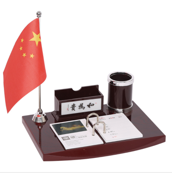 小臺歷架紅木簡約創意筆筒辦公擺件